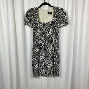 CH by Carolina Herrera Neiman Marcus Vintage Zebra Ruffle Sheath Dress Sz.4